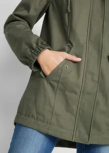 Parka da mezza stagione in cotone con cappuccio in fantasia, bonprix