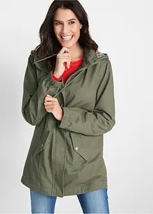 Parka da mezza stagione in cotone con cappuccio in fantasia, bonprix