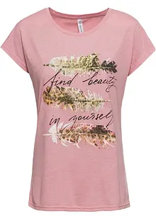 T-shirt con stampa glitterata, bonprix