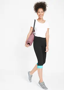 Leggings a pinocchietto sportivi con bordi a contrasto, bonprix