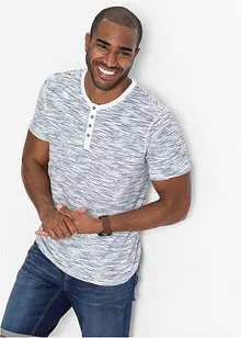 Maglia serafino a maniche corte in puro cotone, bonprix