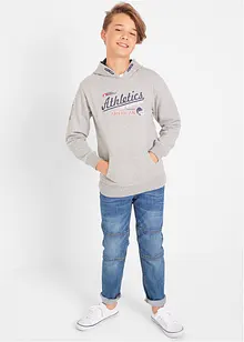 Jeans elasticizzati con rinforzo al ginocchio regular fit, a vita media, bonprix