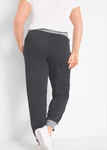 Pantaloni da jogging con elementi a contrasto materiale riciclato, bonprix