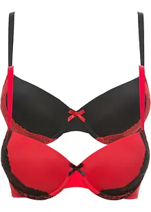 Reggiseno imbottito con ferretto e poliammide riciclata (pacco da 2), bonprix