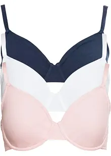 Reggiseno t-shirt con ferretto in cotone biologico (pacco da 3), bonprix