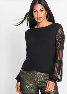 Maglia con maniche lunghe in pizzo, bonprix