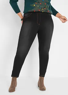 Jeggings termici elasticizzati e leggeri a vita alta con cinta comoda, bonprix