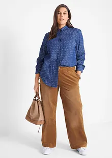 Pantaloni di velluto a coste elasticizzato, wide leg, bonprix