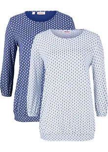 Maglia fantasia con maniche a 3/4 (pacco da 2), bonprix