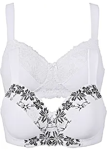 Reggiseno senza ferretto (pacco da 2) con poliammide riciclata, bonprix