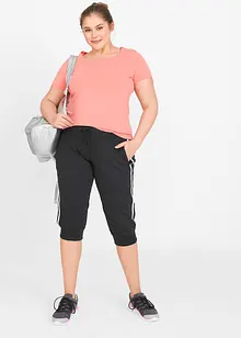 Pantaloni capri sportivi in cotone, bonprix