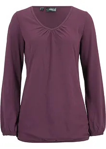 Maglia a maniche lunghe in puro cotone con elastico, bonprix