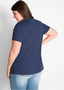 Maglia in filato fiammato di cotone a maniche corte, bonprix