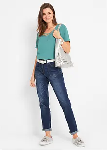 Jeans straight elasticizzati, vita alta, bonprix