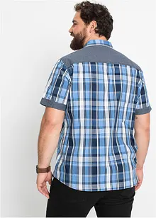 Camicia a maniche corte con inserto in denim, bonprix
