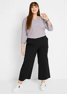 Pantaloni culotte in bengalina con cinta larga elasticizzata, bonprix