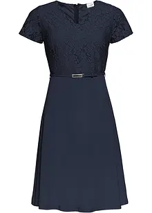 Miniabito con pizzo e cintura, bonprix