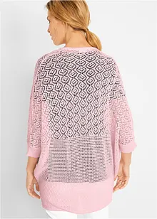 Cardigan lungo con motivo traforato, bonprix