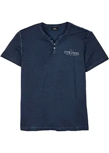 Maglia serafino a maniche corte in puro cotone effetto lavato, bonprix