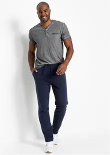 Maglia serafino a maniche corte in puro cotone effetto lavato, bonprix