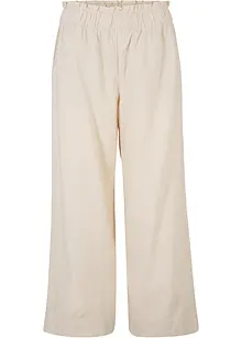 Pantaloni culotte cropped in misto lino, bonprix