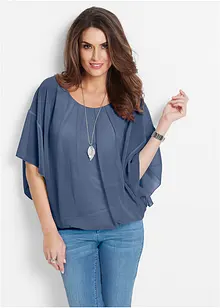 Blusa in chiffon con canotta, bonprix