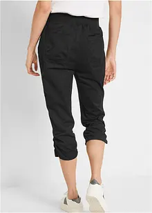 Pantaloni capri di misto cotone con cinta comoda, bonprix