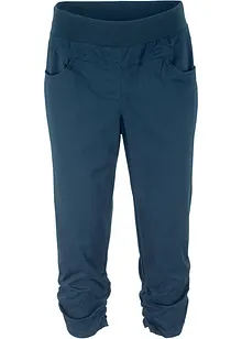 Pantaloni capri di misto cotone con cinta comoda, bonprix