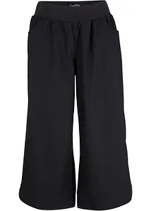 Pantaloni larghi cropped in misto lino con cinta comoda, bonprix