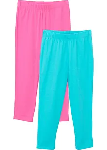 Leggings a pinocchietto in misto cotone elasticizzato (pacco da 2), bonprix