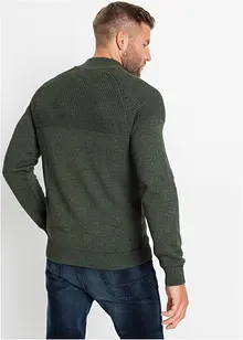 Maglione con zip, taglio comfort e cotone, bonprix