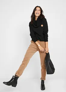 Maglione in filato fine con collo ampio, bonprix