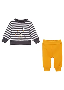 Maglia a maniche lunghe e pantaloni in felpa di cotone biologico (set 2 pezzi), bonprix