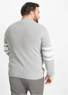 Maglione con zip al colletto e cotone riciclato, bonprix