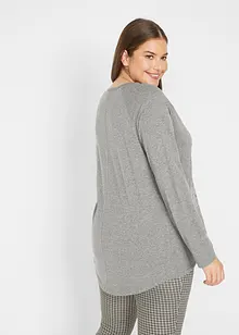 Maglia lunga oversize con scollo rotondo, bonprix