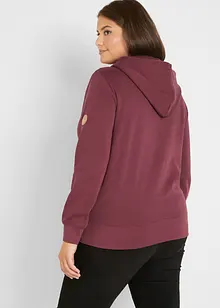 Felpa con zip e cappuccio in puro cotone, bonprix