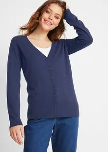 Cardigan basic in filato fine con bottoni, bonprix