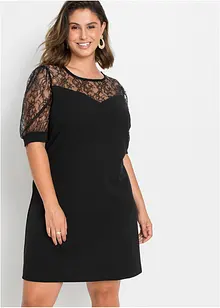 Abito di jersey con pizzo, bonprix