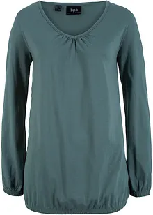 Maglia a maniche lunghe in puro cotone con elastico, bonprix