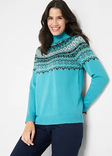 Maglione norvegese a collo alto, bonprix