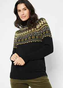 Maglione norvegese a collo alto, bonprix