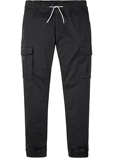 Pantaloni cargo elasticizzati con elastico in vita slim fit straight, bonprix