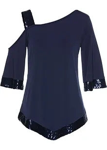 Maglia lunga con paillettes, bonprix