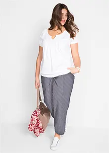 Pantaloni cropped in misto lino, bonprix