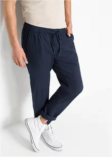 Pantaloni in misto lino con elastico in vita regular fit, straight, bonprix