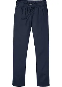 Pantaloni chino in misto lino con elastico in vita regular fit, straight, bonprix