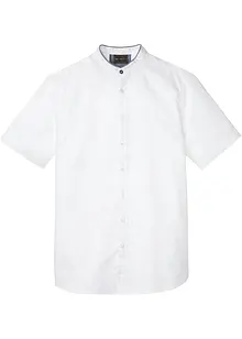 Camicia a maniche corte in lino con colletto alla coreana, bonprix