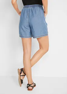 Shorts in denim leggero con lino e cinta comoda, extra larghi, bonprix