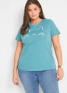 T-shirt con gatto stampato, bonprix