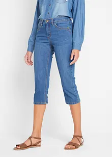 Jeans capri slim, a vita media, bonprix